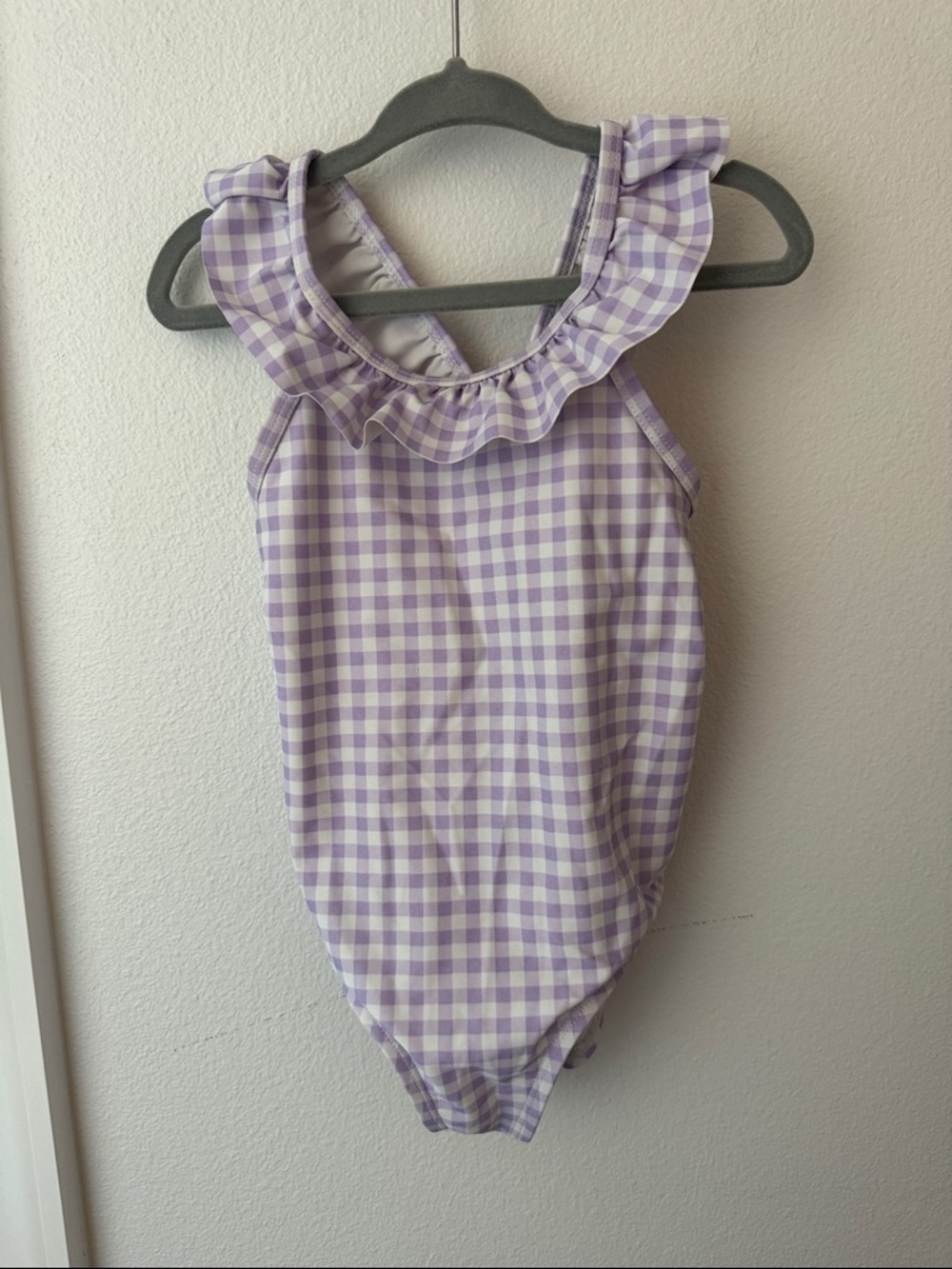 • Carters • Toddler Girl Lilac  Gingham Ruffle One-Piece Swimsuit